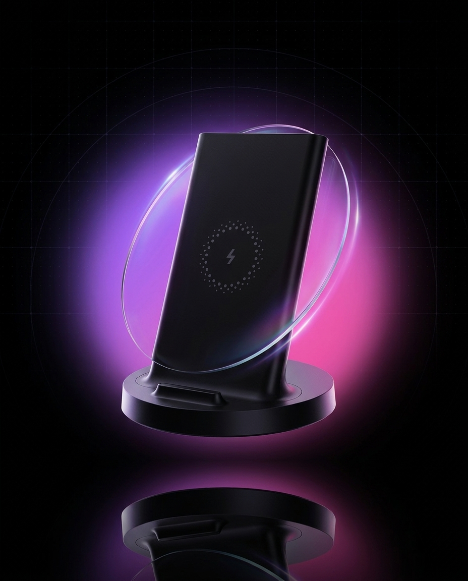 Xiaomi Mi 20W Wireless Charging Stand WPC02ZM, podstawka indukcyjna Qi, szybkie ładowanie 20W, USB-C — ujęcie 1