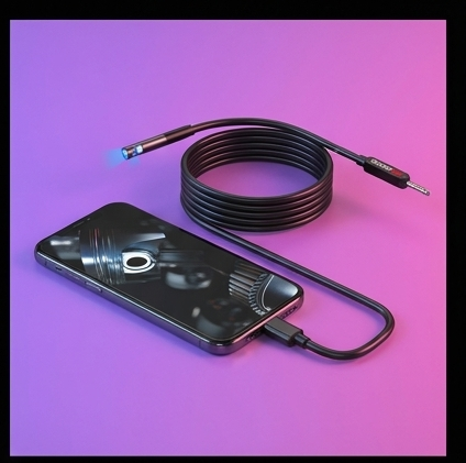 BLOW endoskop WiFi DUO dwie kamery 2x1080p FHD 7LED kabel 8mm 2m iPhone Android IP67 — ujęcie 3