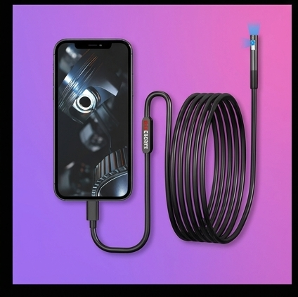 BLOW endoskop WiFi DUO dwie kamery 2x1080p FHD 7LED kabel 8mm 2m iPhone Android IP67 — ujęcie 6