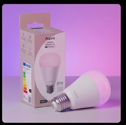 Aqara LED Bulb T2 RGB CCT E27, żarówka smart Zigbee, Thread, Matter, 1100 lm, 10,5 W, 16 mln kolorów — ujęcie 3