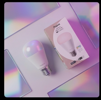 Aqara LED Bulb T2 RGB CCT E27, żarówka smart Zigbee, Thread, Matter, 1100 lm, 10,5 W, 16 mln kolorów — ujęcie 6
