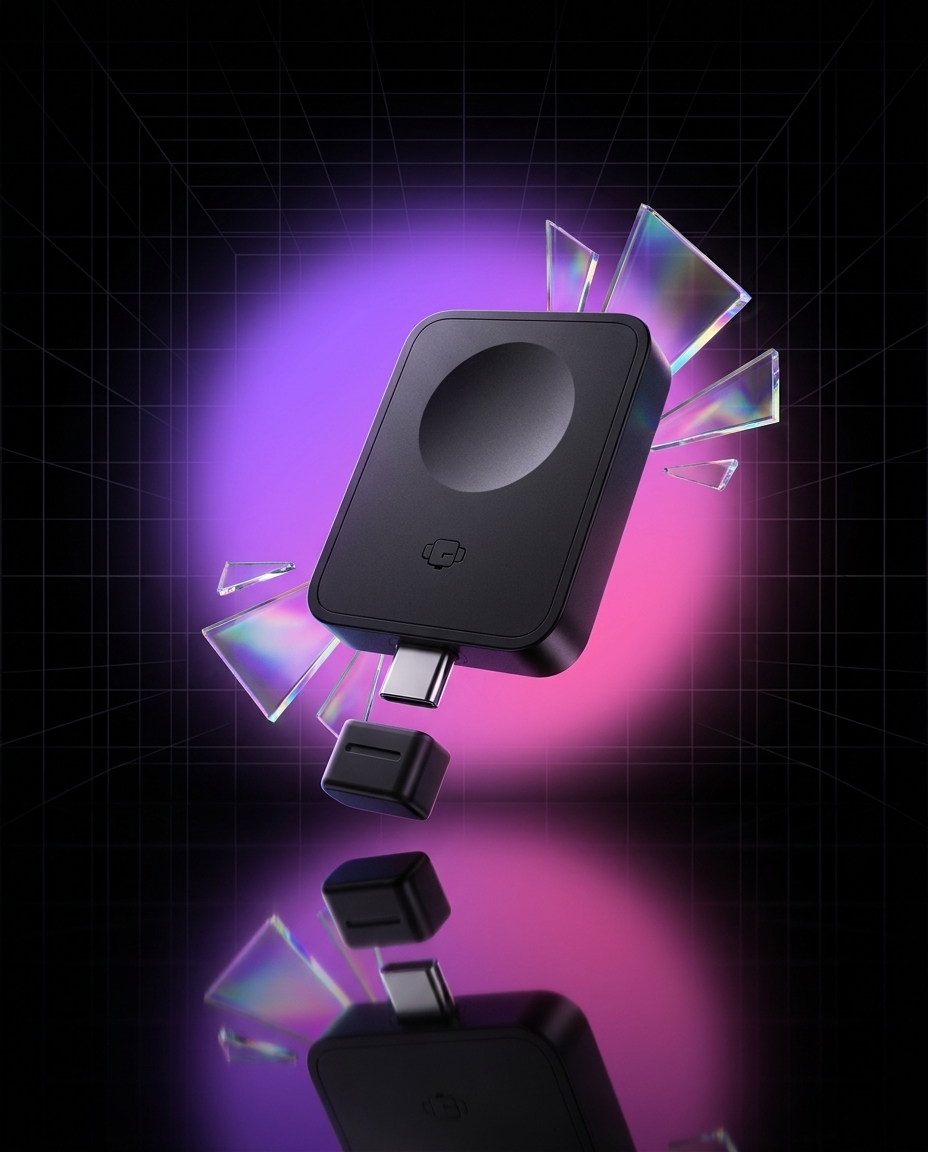 Baseus MagPro ładowarka magnetyczna do Apple Watch 2,5 W USB-C czarna, kompaktowa, podróżna — ujęcie 1