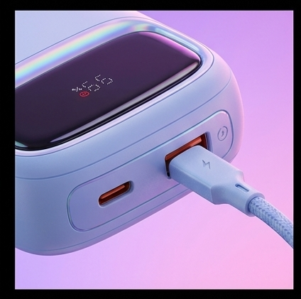 Baseus QPow 2 powerbank 10000mAh 30W z 2 kablami USB-C niebieski, szybkie ładowanie PD3.0 QC3.0 — ujęcie 4