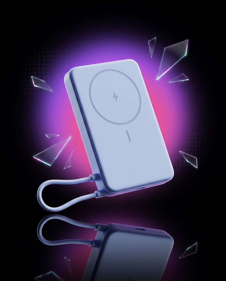 Xiaomi Magnetic Power Bank 10000mAh z podstawką niebieski, bezprzewodowe 15W, kabel USB-C, 33W wired — ujęcie 1