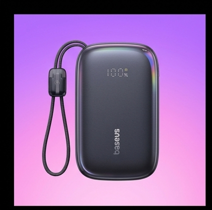 Baseus EnerFill FC21 powerbank 20000 mAh 22,5 W USB-C USB-A z kablem Lightning czarny — ujęcie 2