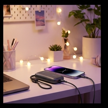 Baseus EnerFill FC21 powerbank 20000 mAh 22,5 W USB-C USB-A z kablem Lightning czarny — ujęcie 5