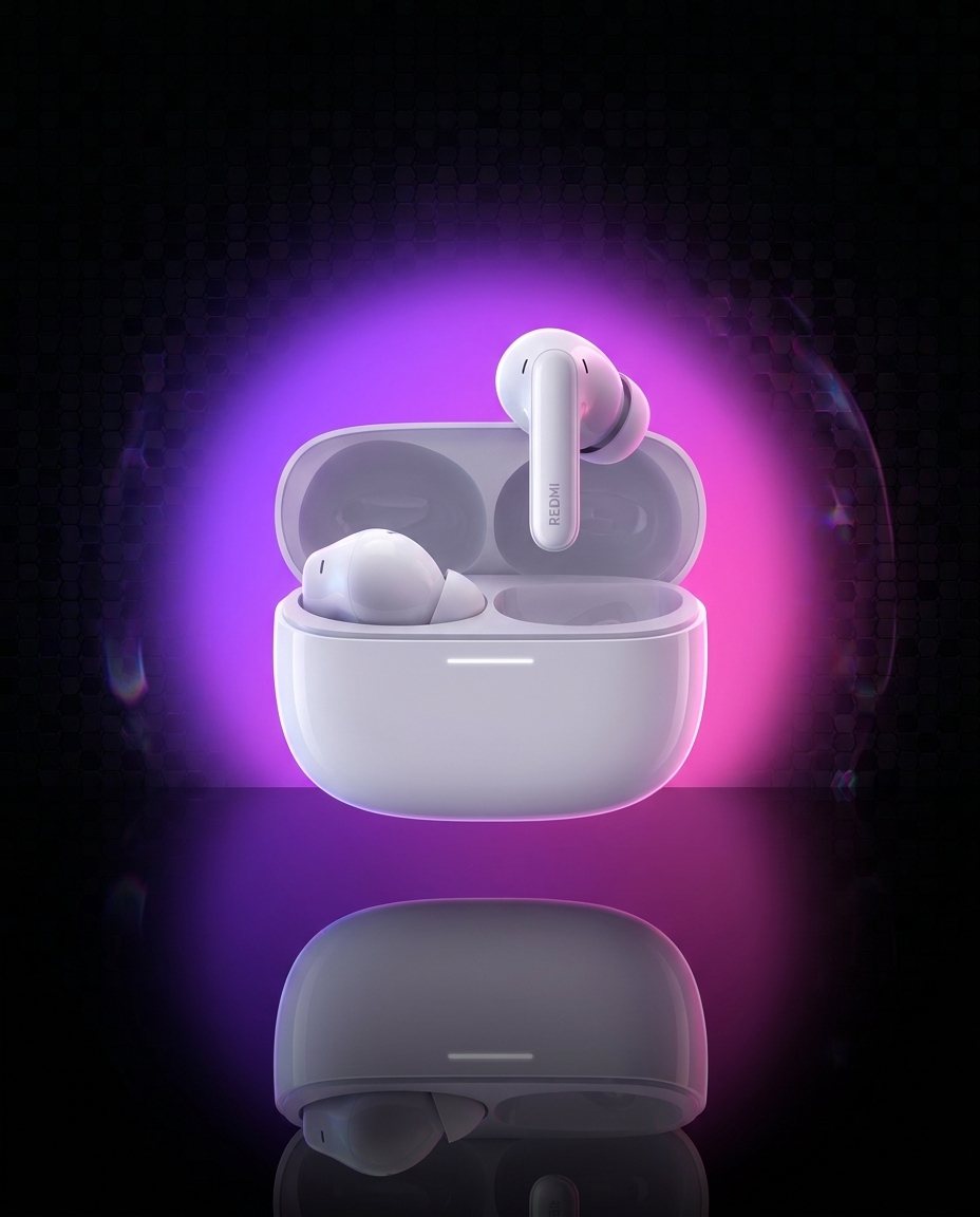 Xiaomi Redmi Buds 8 Pro Cloud White, słuchawki TWS ANC 55dB, LDAC, Dolby Audio, IP54, Bluetooth 5.4 — ujęcie 1