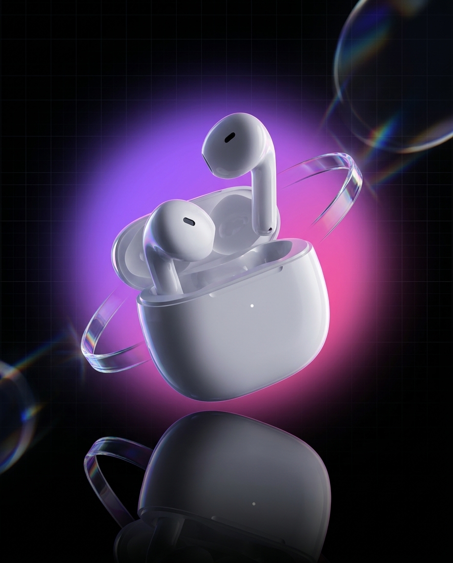Xiaomi Redmi Buds 8 Active białe, słuchawki TWS 37h, Bluetooth 5.4, IP54, 14.2 mm — ujęcie 1