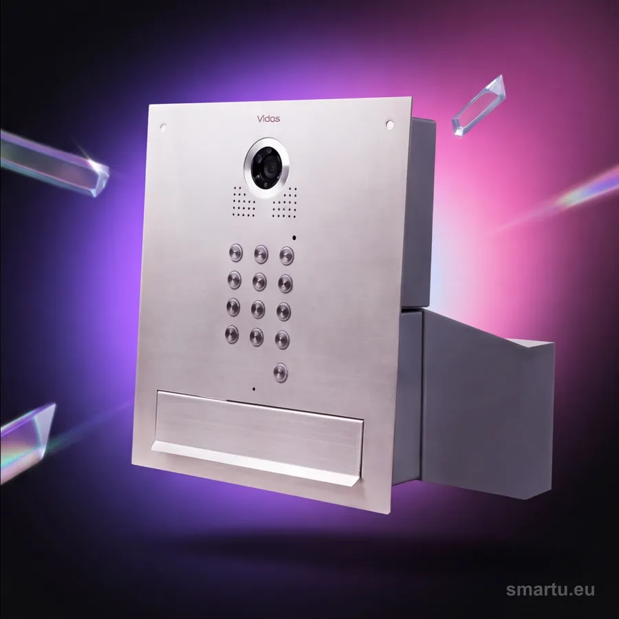 Skrzynka na listy VIDOS S561D-SKM szlifowana stal nierdzewna wbudowany wideodomofon zamek szyfrowy RFID Skrzynka na listy VIDOS S561D-SKM szlifowana stal nierdzewna wbudowany wideodomofon zamek szyfrowy RFID