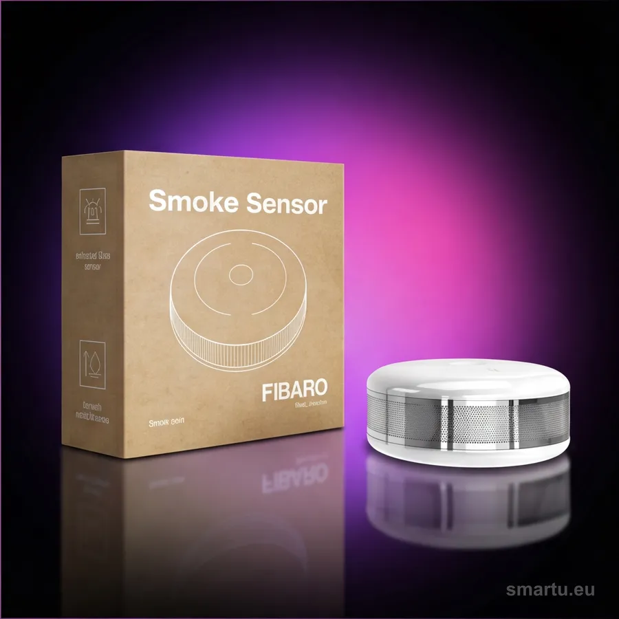 Czujnik dymu FIBARO Smoke Sensor 2 FGSD-002 zamontowany na suficie Czujnik dymu FIBARO Smoke Sensor 2 FGSD-002 zamontowany na suficie