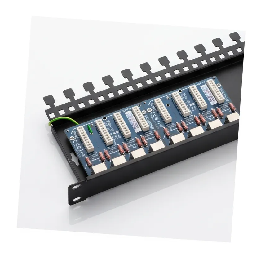 8-kanałowy panel zabezpieczający LAN z podwyższoną ochroną przepięciową PoE EWIMAR PTU-58R-PRO/PoE 8-kanałowy panel zabezpieczający LAN z podwyższoną ochroną przepięciową PoE EWIMAR PTU-58R-PRO/PoE