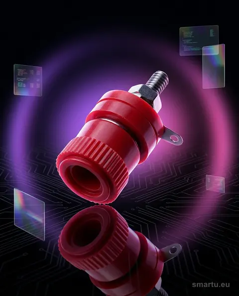 Gniazdo banan typ III czerwone 4 mm do złączy audio-video Gniazdo banan typ III czerwone 4 mm do złączy audio-video
