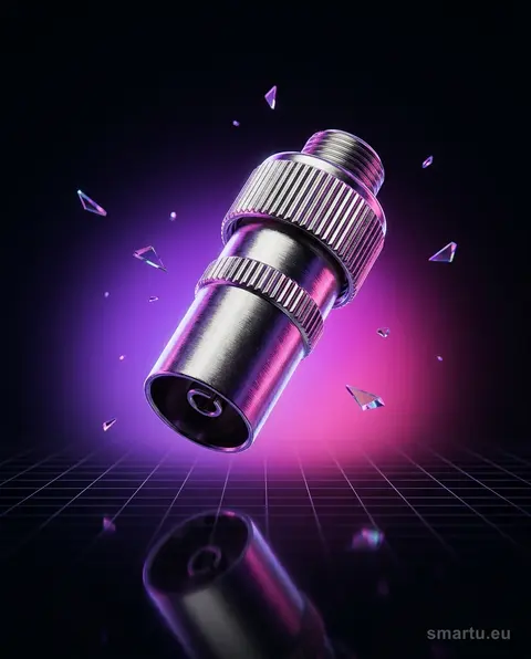 Gniazdo antenowe proste metal – wtyk F prosty do odbiornika Gniazdo antenowe proste metal – wtyk F prosty do odbiornika