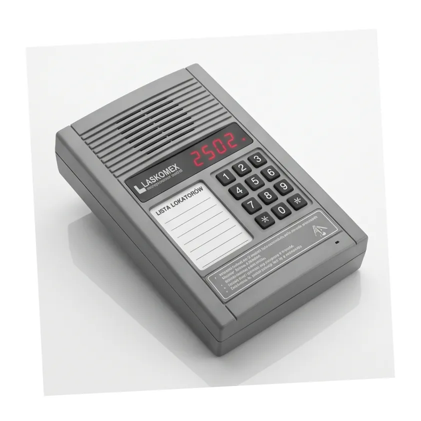 Laskomex CP-2502NR srebrny Panel audio z mini listą lokatorów i z czytnikiem kluczy RFID Laskomex CP-2502NR srebrny Panel audio z mini listą lokatorów i z czytnikiem kluczy RFID