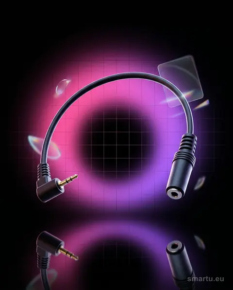 Przejście Jack 2,5, 3,5 stereo z przewodem, wtyk, gniazdo, plastikowa obudowa Przejście Jack 2,5, 3,5 stereo z przewodem, wtyk, gniazdo, plastikowa obudowa