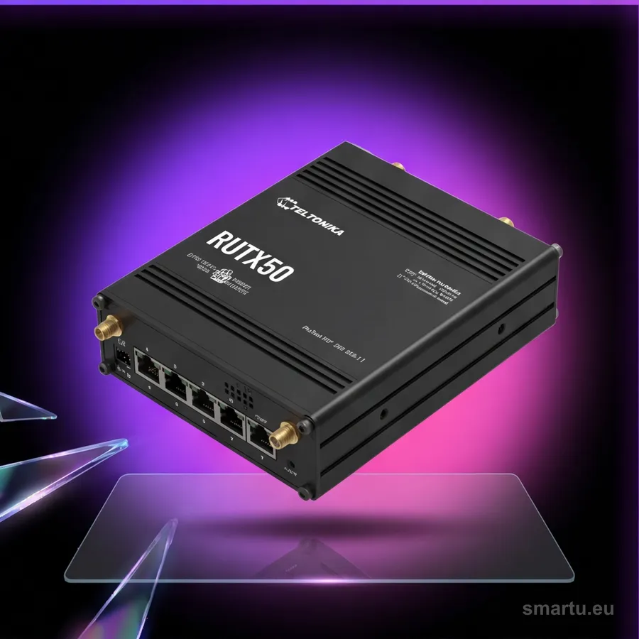 Teltonika RUTX50 router przemysłowy 5G dual SIM 3.3 Gbps 5x Gigabit Ethernet GPS -40 do 75 stopni C Teltonika RUTX50 router przemysłowy 5G dual SIM 3.3 Gbps 5x Gigabit Ethernet GPS -40 do 75 stopni C