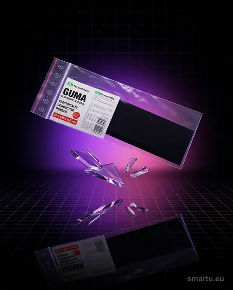 Guma elektroprzewodząca AG 50x150x0,5mm do klawiatur i tablic sterowniczych Guma elektroprzewodząca AG 50x150x0,5mm do klawiatur i tablic sterowniczych