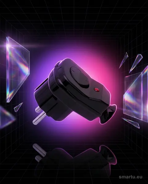 Wtyczka kątowa WT-16US/ŁK 16A 250V z przełącznikiem i diodą LED czarna Wtyczka kątowa WT-16US/ŁK 16A 250V z przełącznikiem i diodą LED czarna