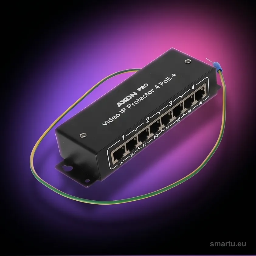 Ogranicznik przepięć AXON-PRO-IP-4POE+ ochrona Gigabit Ethernet i PoE+, RJ-45 FTP Ogranicznik przepięć AXON-PRO-IP-4POE+ ochrona Gigabit Ethernet i PoE+, RJ-45 FTP