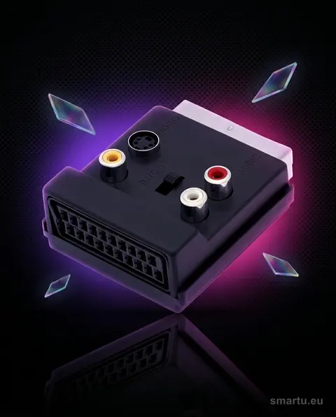 Rozgałęźnik Smart.eu SCART-1xSCART, 3xRCA, SVHS z przełącznikiem, adapter audio-wideo Rozgałęźnik Smart.eu SCART-1xSCART, 3xRCA, SVHS z przełącznikiem, adapter audio-wideo