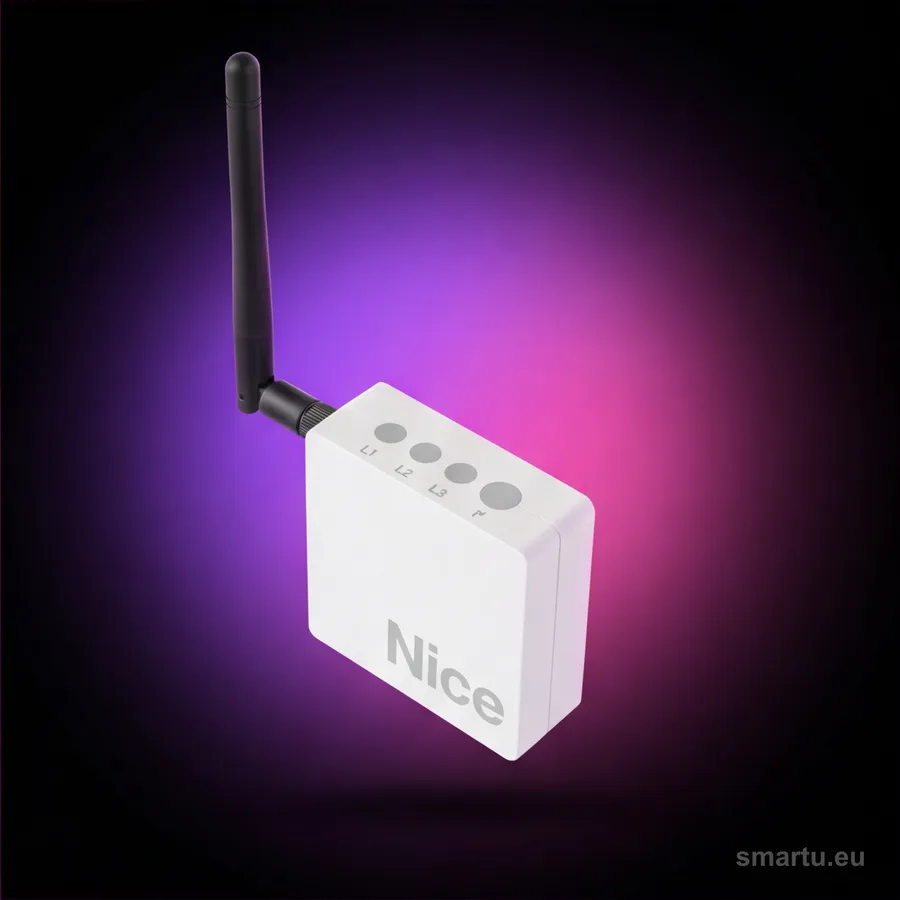 Moduł Wi-Fi NICE IT4WIFI podłączony do centrali bramy, brama sterowana z telefonu Moduł Wi-Fi NICE IT4WIFI podłączony do centrali bramy, brama sterowana z telefonu