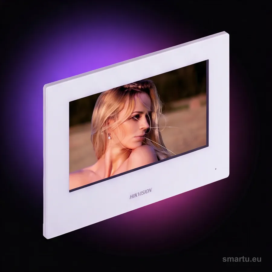 Monitor wideodomofonu Hikvision DS-KH6320-WTE2-W biały 7 cali widok frontu Monitor wideodomofonu Hikvision DS-KH6320-WTE2-W biały 7 cali widok frontu