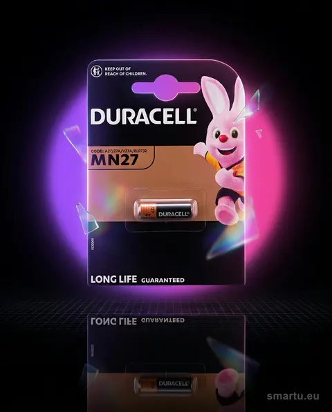 Bateria alkaliczna Duracell MN27 12V, typ 27A A27 V27A, do pilotów samochodowych, alarmów, wag - zdjęcie główne | smartu.eu Bateria alkaliczna Duracell MN27 12V, typ 27A A27 V27A, do pilotów samochodowych, alarmów, wag - zdjęcie główne | smartu.eu