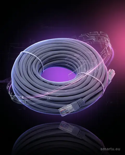 Patchcord UTP 50m szary, kabel sieciowy RJ45 do internetu i sieci LAN Patchcord UTP 50m szary, kabel sieciowy RJ45 do internetu i sieci LAN