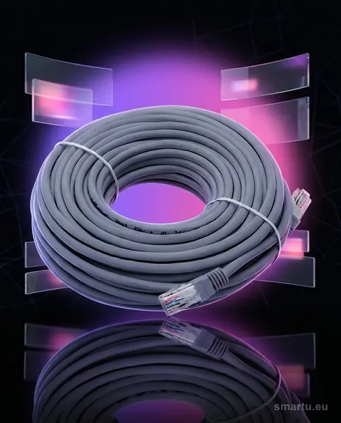 Patchcord UTP 30m szary, kabel sieciowy RJ45 do sieci domowej i firmowej Patchcord UTP 30m szary, kabel sieciowy RJ45 do sieci domowej i firmowej