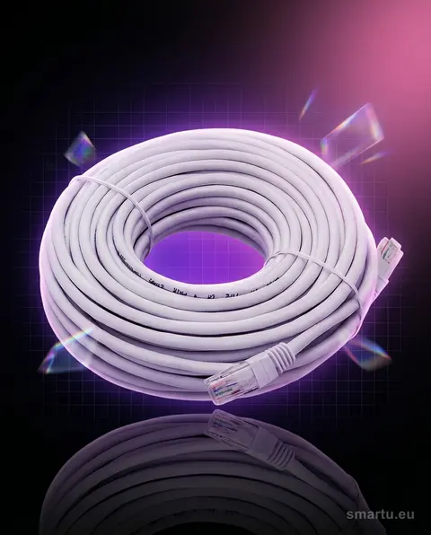 Patchcord UTP Prolech, kabel sieciowy RJ45, 15m, szary, do routera, TV, komputera, switcha, kamery IP Patchcord UTP Prolech, kabel sieciowy RJ45, 15m, szary, do routera, TV, komputera, switcha, kamery IP