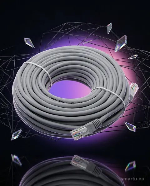 Patchcord UTP 25m szary, kabel sieciowy Cat5e do sieci LAN Patchcord UTP 25m szary, kabel sieciowy Cat5e do sieci LAN