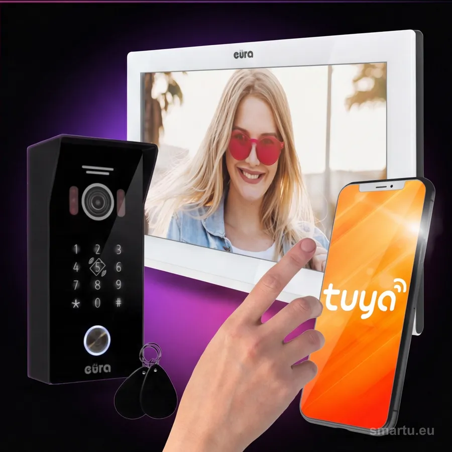 Wideodomofon EURA VDP-99C5 biały zestaw monitor 10 cali WiFi RFID TUYA Wideodomofon EURA VDP-99C5 biały zestaw monitor 10 cali WiFi RFID TUYA