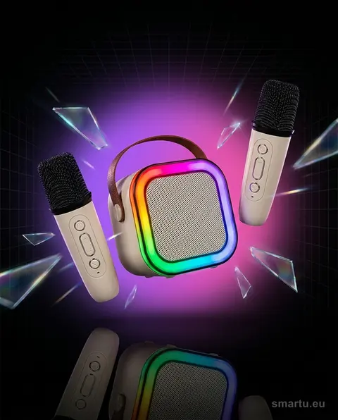 BLOW Głośnik Bluetooth Karaoke RGB z 2 mikrofonami 10 W, BT 5.3, efekt echa, port microSD, USB-C BLOW Głośnik Bluetooth Karaoke RGB z 2 mikrofonami 10 W, BT 5.3, efekt echa, port microSD, USB-C