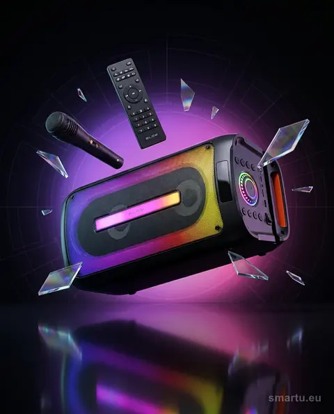 BLOW CityLIGHT głośnik Bluetooth 160W karaoke TWS RGB pilot mikrofon radio FM USB microSD 30-391 BLOW CityLIGHT głośnik Bluetooth 160W karaoke TWS RGB pilot mikrofon radio FM USB microSD 30-391