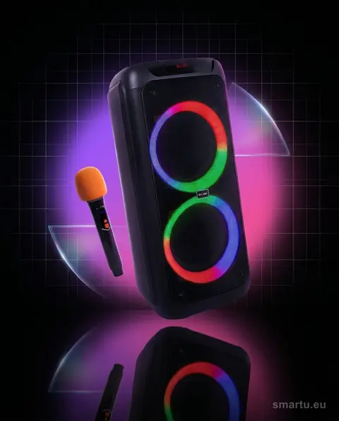 Kolumna głośnikowa BLOW Infinity 8 cali Bluetooth 5.3 280W karaoke mikrofon TWS LED USB microSD pilot akumulator Kolumna głośnikowa BLOW Infinity 8 cali Bluetooth 5.3 280W karaoke mikrofon TWS LED USB microSD pilot akumulator