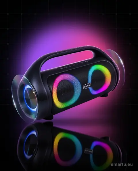 BLOW Soundwave głośnik Bluetooth 80W IPX5 TWS radio FM AUX SD USB, przenośny boombox z akumulatorem 3000 mAh BLOW Soundwave głośnik Bluetooth 80W IPX5 TWS radio FM AUX SD USB, przenośny boombox z akumulatorem 3000 mAh