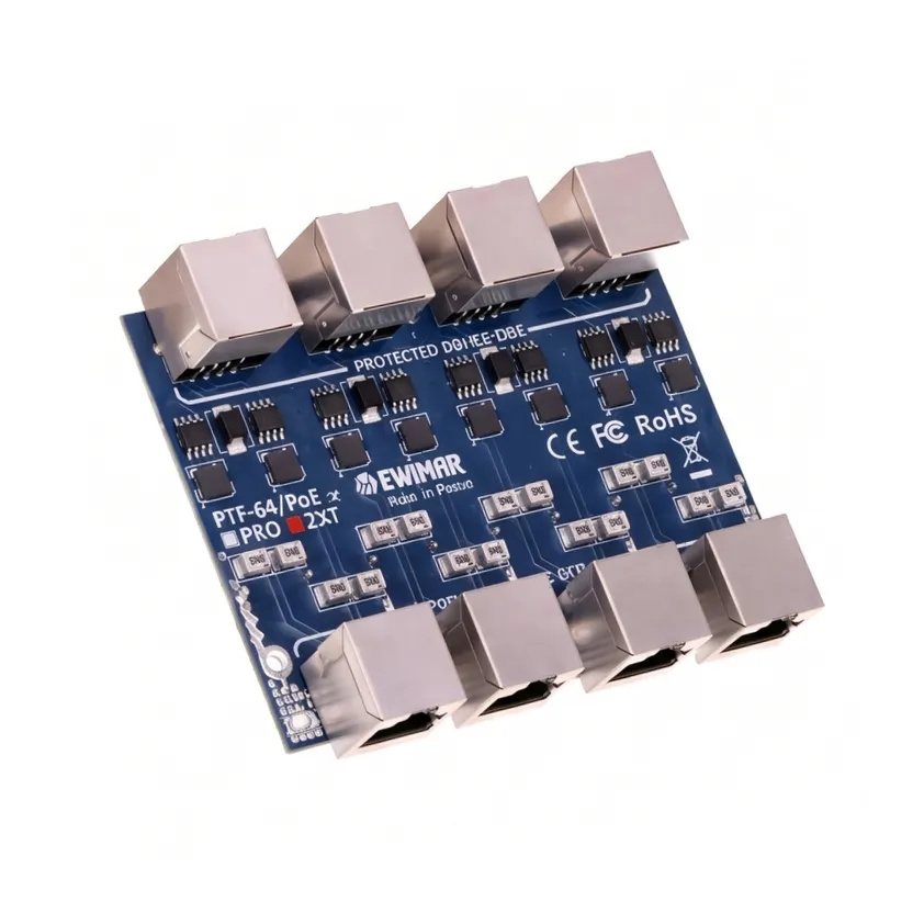 4-kanałowy moduł ogranicznika przepięć sieci LAN Gigabit Ethernet EWIMAR PTF-64-EXT/PoE 4-kanałowy moduł ogranicznika przepięć sieci LAN Gigabit Ethernet EWIMAR PTF-64-EXT/PoE