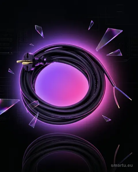 Przyłącze S-8 5,0m 2×1,5 do elektronarządzi gumowe, wtyczka prosta Przyłącze S-8 5,0m 2×1,5 do elektronarządzi gumowe, wtyczka prosta