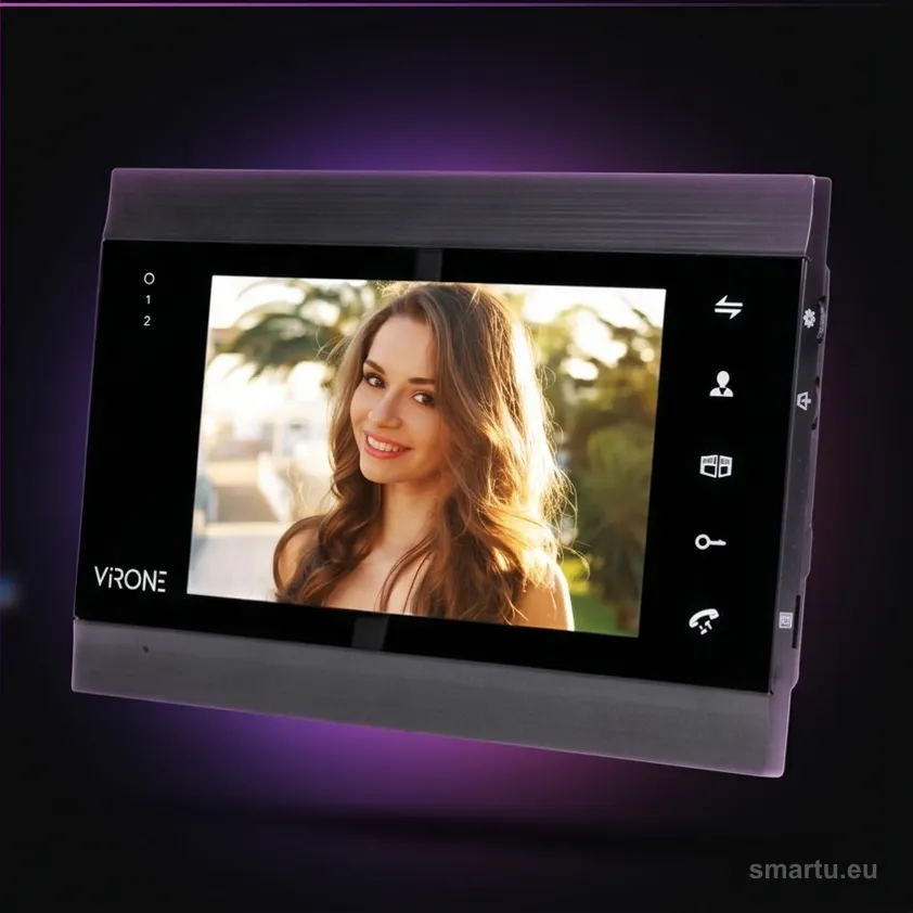 VIRONE VDP-61FHDPMV monitor wideodomofonu 7 cali WiFi aplikacja mobilna ORNO czarny, ujęcie 1