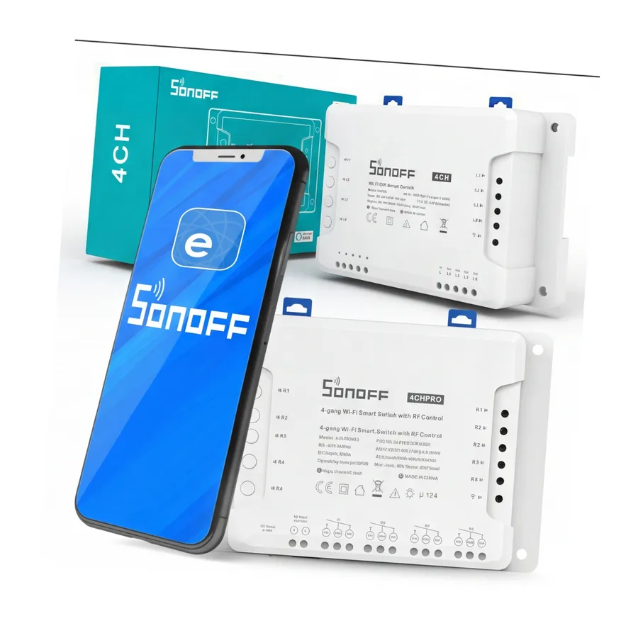SONOFF sterownik 4-kanałowy 10A NO/NC/Beznapięciowy WiFi 4CHPROR3 SONOFF sterownik 4-kanałowy 10A NO/NC/Beznapięciowy WiFi 4CHPROR3