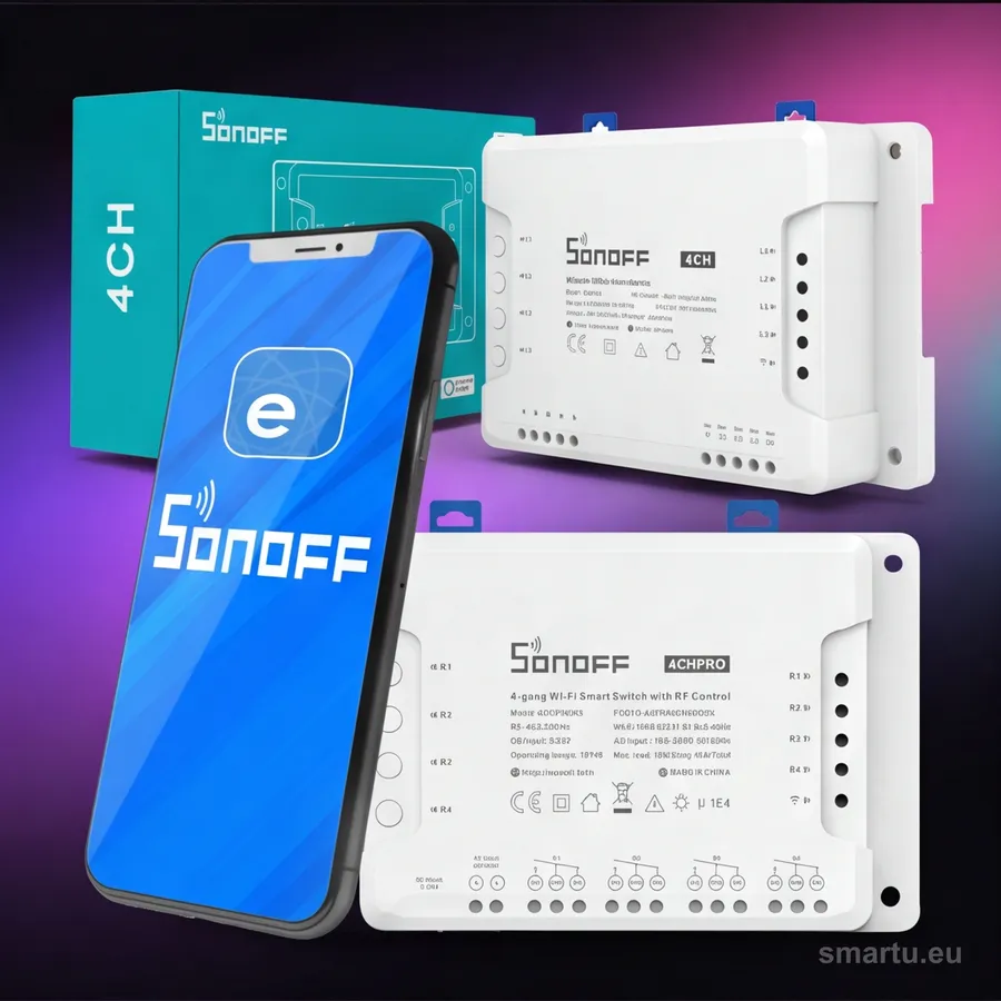 SONOFF sterownik 4-kanałowy 10A NO/NC/Beznapięciowy WiFi 4CHPROR3, ujęcie 1
