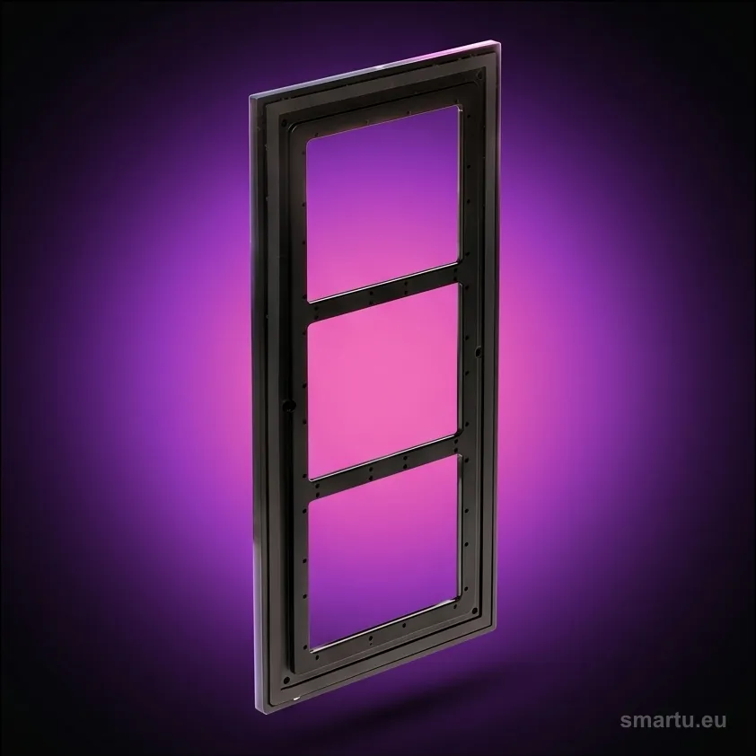 Aluminiowa ramka montażowa Dahua VTM24P3 na trzy moduły, czarna Aluminiowa ramka montażowa Dahua VTM24P3 na trzy moduły, czarna