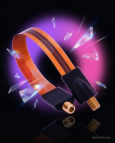 Przejście F gniazdo-gniazdo kabel ultra płaski 20cm do montażu w ograniczonej przestrzeni Przejście F gniazdo-gniazdo kabel ultra płaski 20cm do montażu w ograniczonej przestrzeni
