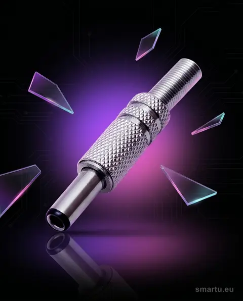 Wtyk DC 2,5/5,5 mm metalowy montażowy do lutowania na kabel zasilający Wtyk DC 2,5/5,5 mm metalowy montażowy do lutowania na kabel zasilający