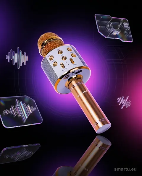 Mikrofon BLOW PRM402 bezprzewodowy Bluetooth karaoke złoty 5W Mikrofon BLOW PRM402 bezprzewodowy Bluetooth karaoke złoty 5W