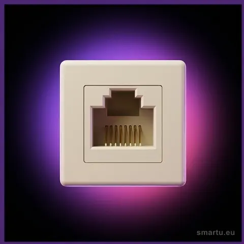 Gniazdo telefoniczne 8P8C kategorii 5, pojedyncze, do instalacji sieciowych Gniazdo telefoniczne 8P8C kategorii 5, pojedyncze, do instalacji sieciowych