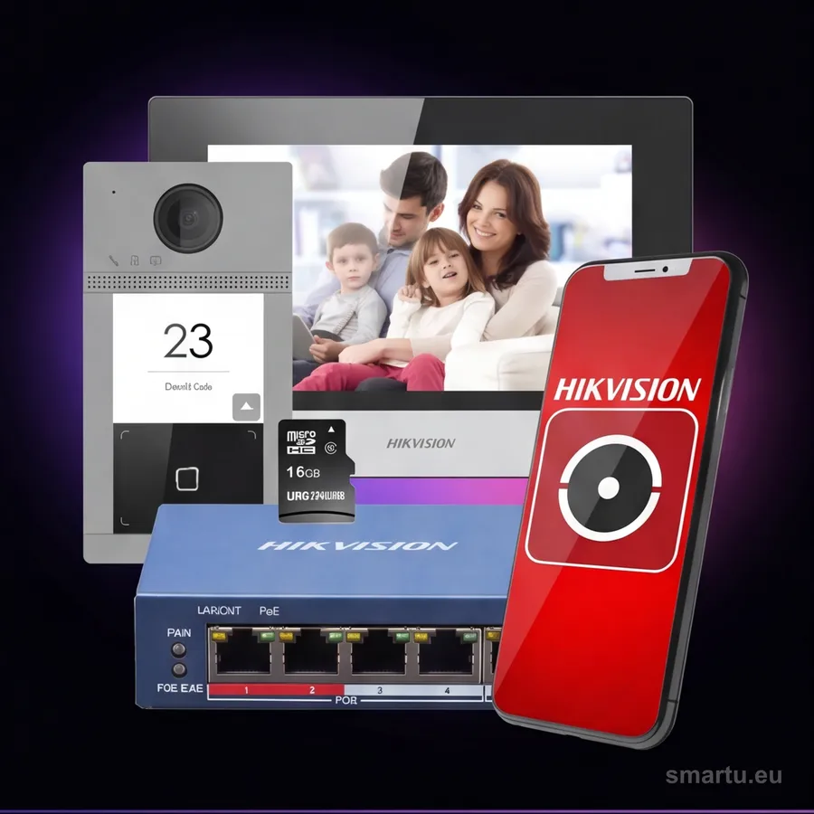 Hikvision DS-KIS604-S wideodomofon IP Villa zestaw 7 cali WiFi PoE Mifare kamera Full HD 129 stopni 1080p Hikvision DS-KIS604-S wideodomofon IP Villa zestaw 7 cali WiFi PoE Mifare kamera Full HD 129 stopni 1080p