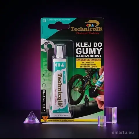 Technicqll Klej do gumy 20 ml, elastyczny, kauczukowy, odporny na warunki atmosferyczne, do dętek, węży, materacy pneumatycznych Technicqll Klej do gumy 20 ml, elastyczny, kauczukowy, odporny na warunki atmosferyczne, do dętek, węży, materacy pneumatycznych
