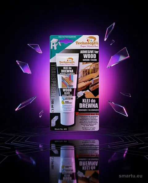 Technicqll Klej do drewna 100ml, wodoodporny D3, do sklejki, płyt wiórowych, mebli, listew - zdjęcie główne | smartu.eu Technicqll Klej do drewna 100ml, wodoodporny D3, do sklejki, płyt wiórowych, mebli, listew - zdjęcie główne | smartu.eu