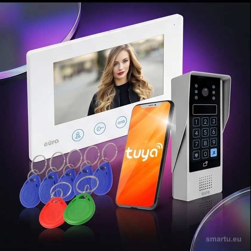 EURA VDP-90A3 DELTA+ zestaw wideodomofonowy biały monitor 7 cali WiFi Tuya panel zewnętrzny EURA VDP-90A3 DELTA+ zestaw wideodomofonowy biały monitor 7 cali WiFi Tuya panel zewnętrzny